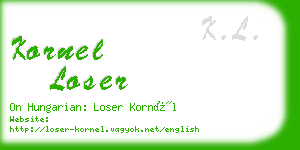 kornel loser business card